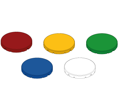 Button cap set for illuminated buttons