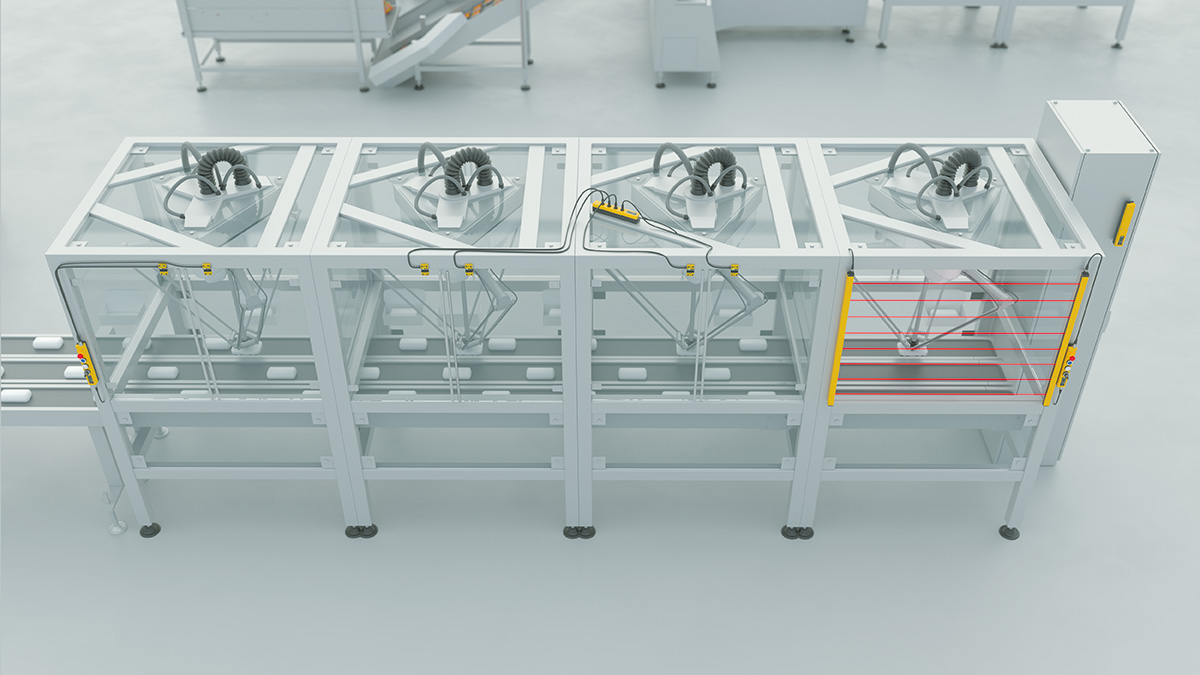 Betätiger an einer Verpackungsanlage